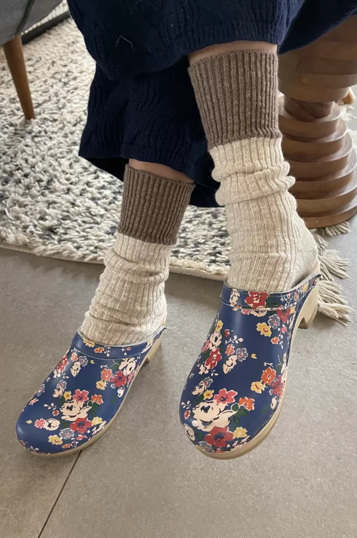 Sale Le Bon Shoppe Colour Block Cottage Socks - Oatmeal/ Flax