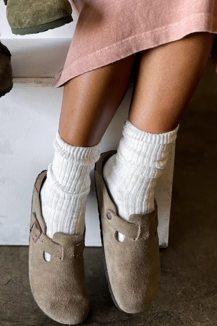 Clearance Le Bon Shoppe Cottage Socks - White Linen