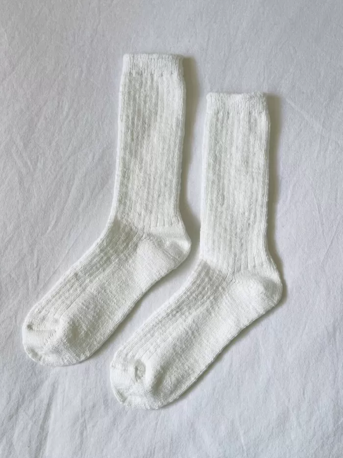 Clearance Le Bon Shoppe Cottage Socks - White Linen
