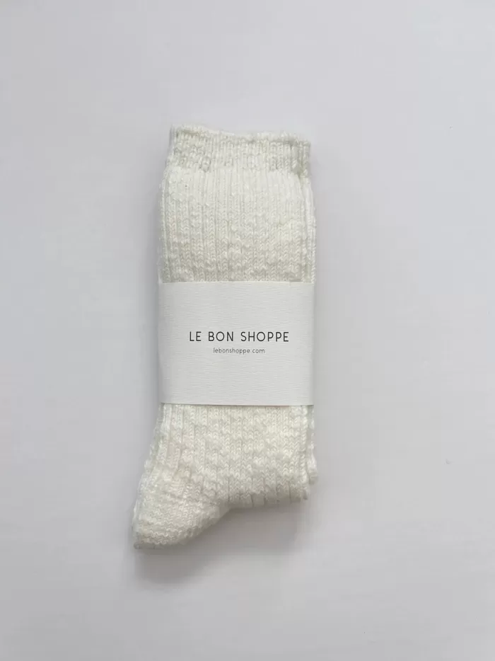Clearance Le Bon Shoppe Cottage Socks - White Linen