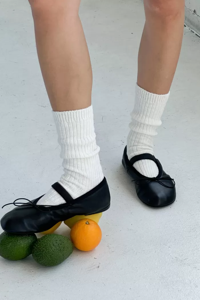 Clearance Le Bon Shoppe Cottage Socks - White Linen
