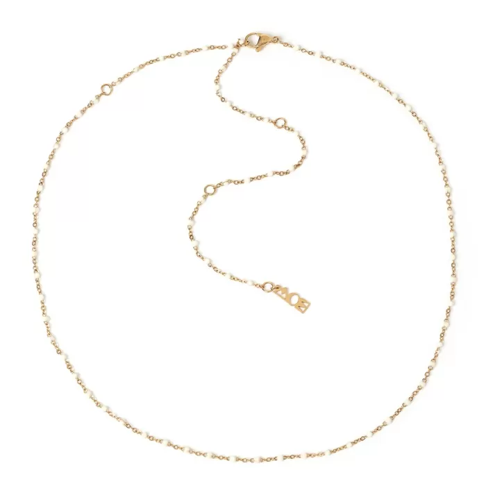 Fashion Arms of Eve Peggy Gold And Enamel Necklace - Vanilla