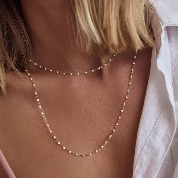 Fashion Arms of Eve Peggy Gold And Enamel Necklace - Vanilla