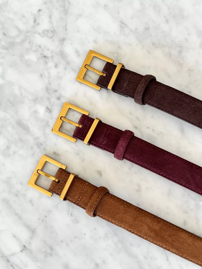 Sale BLVD. the label Regular Suede Belt - Camel
