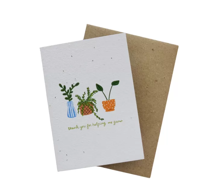 Store Hello Petal Thank You For Helping Me Grow (House Plants) Plantable Card