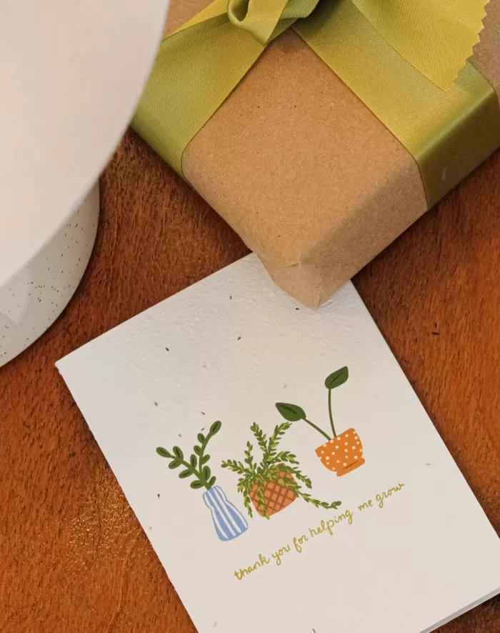 Store Hello Petal Thank You For Helping Me Grow (House Plants) Plantable Card