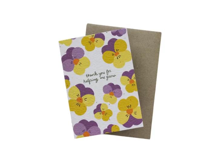 Sale Hello Petal Thank You For Helping Me Grow (Pansies) Plantable Card