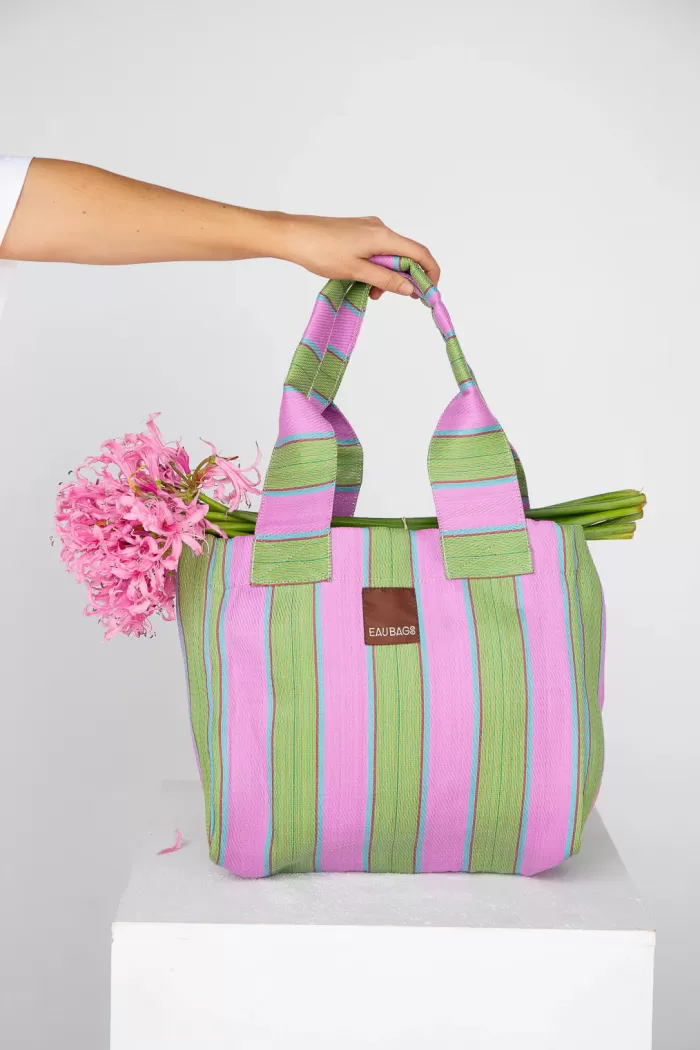Store Eau Bags Tote - Soft Pink & Fern